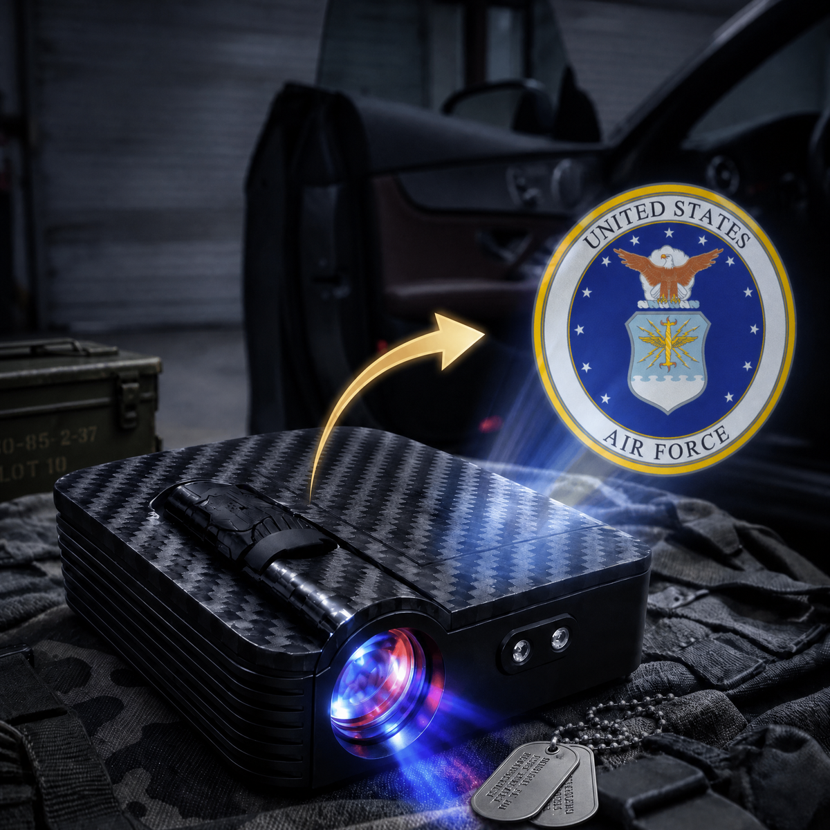 GlowBo car door projector – Air Force design